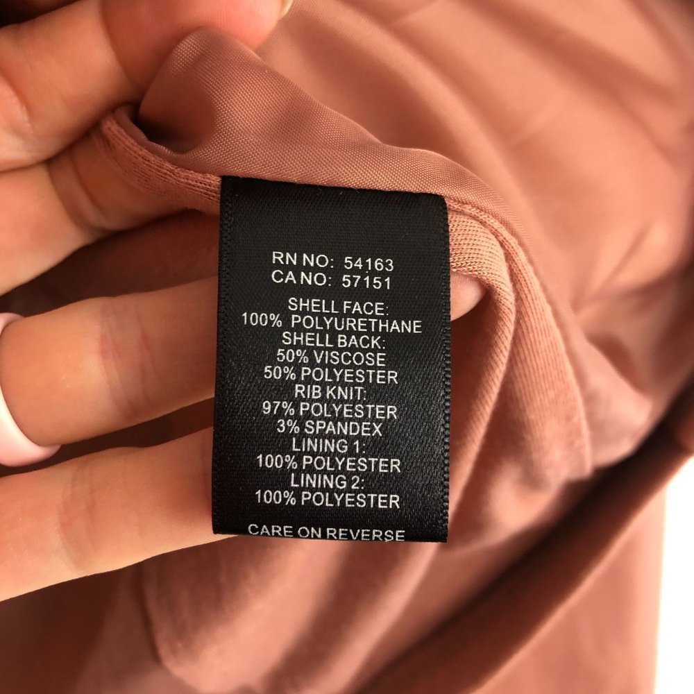 *SOLD* Marc New York Size Medium Pink Faux Leather Full Zip Long Sleeve Jacket - Picture 8 of 10